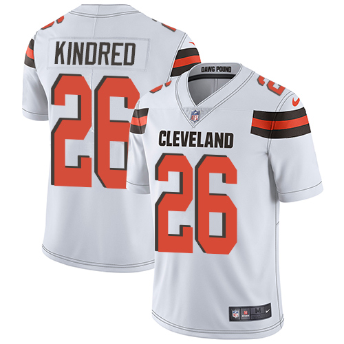 Nike Browns #26 Derrick Kindred White Men's Stitched NFL Vapor Untouchable Limited Jersey